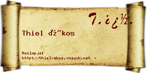 Thiel Ákos névjegykártya